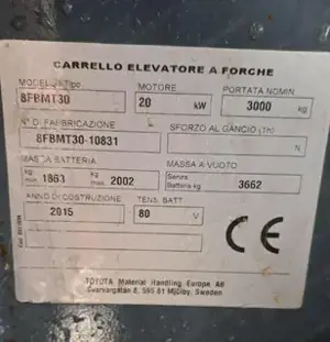 Toyota Gabelstapler 8FBMT30 Stapler Hubstapler defekt Bastler Bild 7