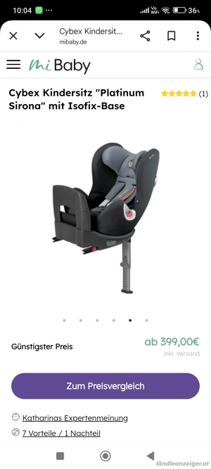 Cybex Sirona Platinum 0-4 Jahre 360  beide Richtungen 