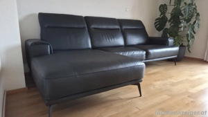 Ledercouch Schwarz Bild 2