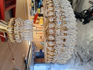 Kronleuchter grschlieffenes Glas Bild 2