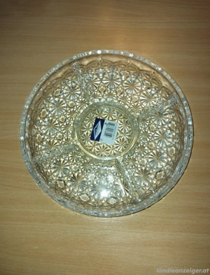 Glasschale mit Tablett Bild 2