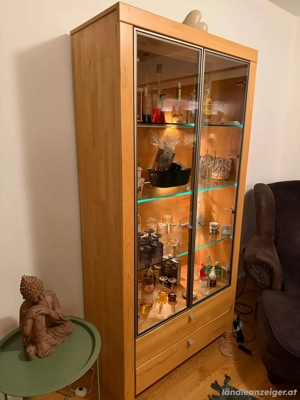 Glasvitrine Echtholz