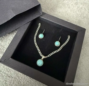 Schmuckset 925er Silberkette mit Anhänger und Ohrstecker  -ringe Bild 2