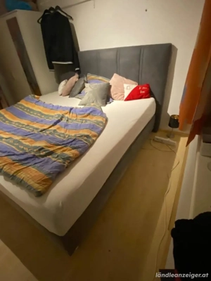 Boxspringbett 2m x 2 m grau Bild 3