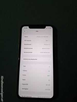 IPhone 11 in weiß mit 64GB  Bild 2