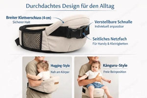 NEU: Ergonomische Baby-Hüftsitz-Trage   Taillenhocker für Kleinkinder bis 10 kg