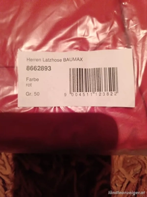 Herrenlatzhose Baumax 50 Neu!  Bild 2