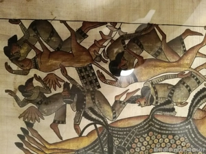 Orginal Hangemaltes ägyptisches Papyrus Gemälde  Bild 2