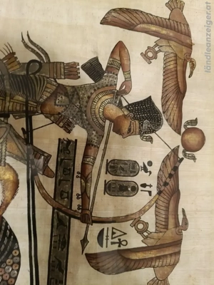 Orginal Hangemaltes ägyptisches Papyrus Gemälde  Bild 4