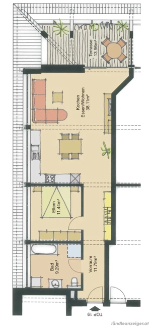 Vermiete 2 Zimmerwohnung in Lustenau