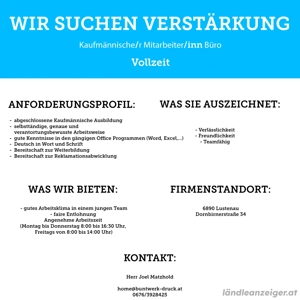 Kaufmännische r Mittarbeiter inn Büro