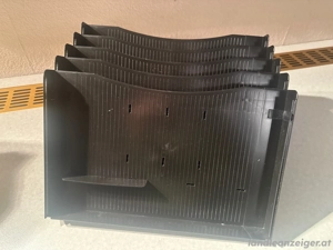 5 schwarze Ablagefächer   Sortierfächer fürs Büro   A4, stapelbar Bild 2