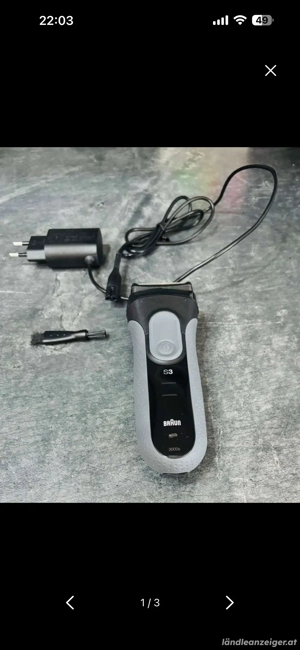 Braun Series 3 3000s 3-3000sb Folienrasierer Schwarz Bild 2