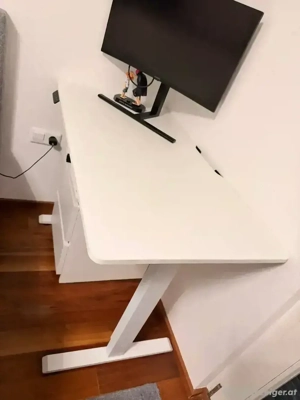 Schreibtisch Höhenverstellbar 110x60cm weiß