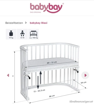 Original Babybay Comfort weiß