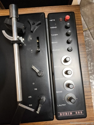 Reduziert !  Alter Plattenspieler "Rubin 523 DDR Produkt in Holzkassette" - NOSTALGIE PUR  !  Bild 9