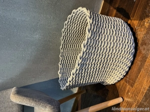 Korb in grau - Strickmuster 