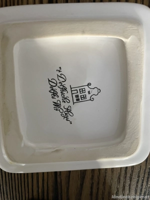 Royal Delft Porzellandose mit Vogelmotiv   Delft s Wit Bild 4