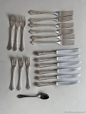 Versilbertes Besteck   19-teilig   Silberauflage 90   Vintage Bild 4