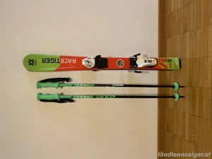 Kinder Skiset - Völkl Racetiger 90 cm + Tyrolia Bindung und Leki Skistöcke