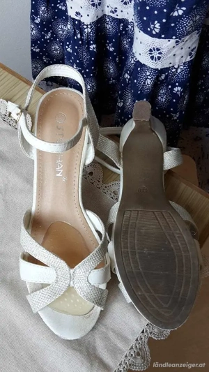 Damenpumps weiß, glitter Gr. 38, Marke Stephan VEGAN Bild 4