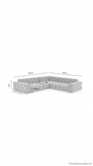 Schwarze Samt-Couch Bild 2