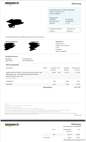 Logitech Combo Touch Tastatur Hülle Bild 3