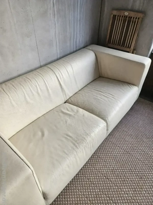 Echtledercouch beige