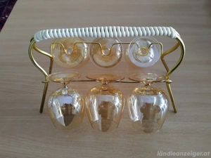 Gläser gelb mit Halter