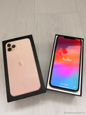 Apple iPhone 11 Pro Max 256 GB Gold 100 % Akku wie neu Bild 2