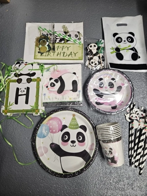 Geburtstagsdeko Panda für 8 Kinder