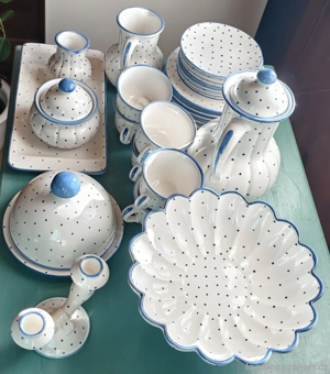 Gmundner Keramik Set blau getupft 29-teilig Bild 3