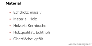 Sitzbank Echtholz aus Kernbuche Bild 3