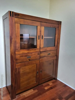 Vitrine Glasschrank Echtholz, massiv, wie neu!