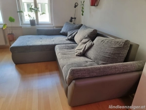 Eckcouch Grau mit Schlaffunktion & Bettkasten - für Bastler Bild 4