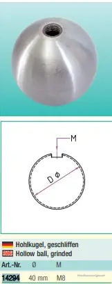 25x Hollow Ball Hohlkugel 40xM8 Bild 3