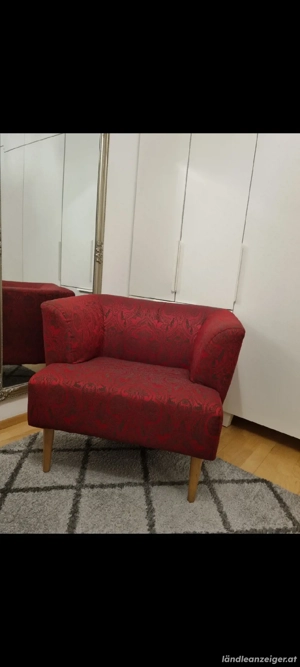 Sessel Farbe rot und Grau Bild 2