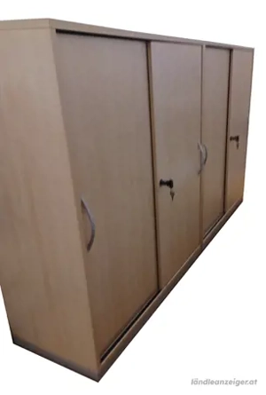 Schreibtisch, 2 Schiebetürenschränke, Rollcontainer Bild 3