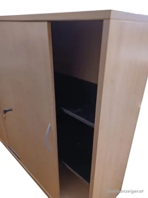 Schreibtisch, 2 Schiebetürenschränke, Rollcontainer Bild 4