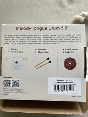 Sela Melody Tongue Drum   entspannender Klang, inkl. Schlägel Bild 4