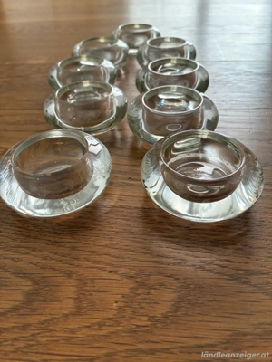 Teelichthalter aus durchsichtigem Glas Bild 2