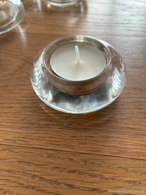 Teelichthalter aus durchsichtigem Glas Bild 3