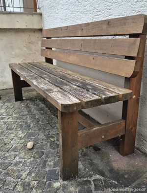 Massive Gartenbank aus Vollholz   sehr stabil & rustikal   für Bastler