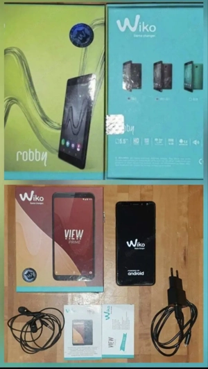 2 Smartphone Dual-Sim schwarz offen für alle Netze: 1x Wiko View Prime + 1x Wiko Robby NEUWARE