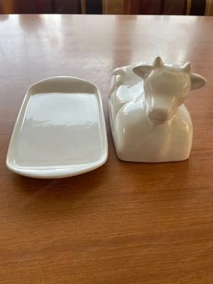 Butterdose Porzellan Kuh