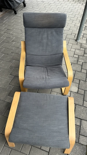 Ikea Stuhl mit Fussteil Bild 2