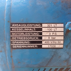 Luftdruckkompressor. 100 L    400 V Bild 2