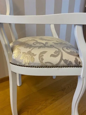 Art deco Stuhl von Dall'agnese, weiß, gepolstert Bild 3