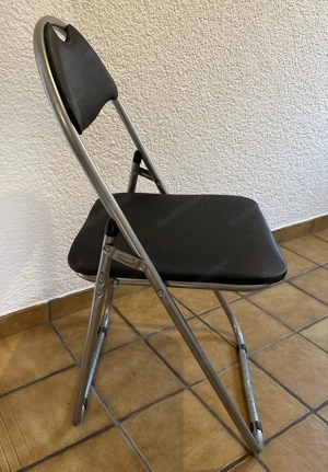 Bequemer Klappsessel aus Metall - Schwarz | stabil, kompakt & platzsparend Bild 2