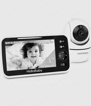 HelloBaby Babyphone mit Kamera, mobiler 3500 mAh 3.2" Bildschirm, Kabelgebundene Kamera